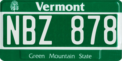 VT license plate NBZ878