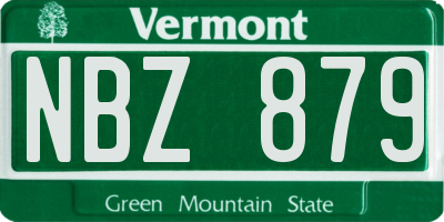 VT license plate NBZ879