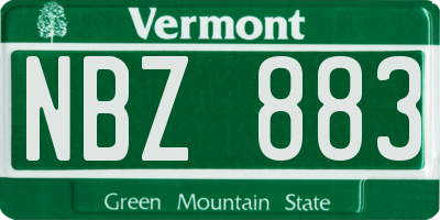 VT license plate NBZ883