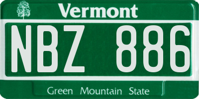 VT license plate NBZ886