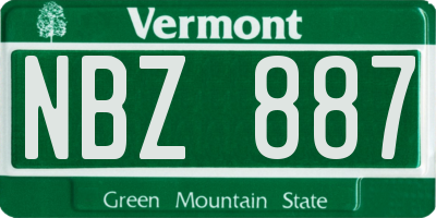 VT license plate NBZ887
