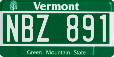 VT license plate NBZ891