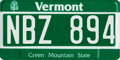 VT license plate NBZ894