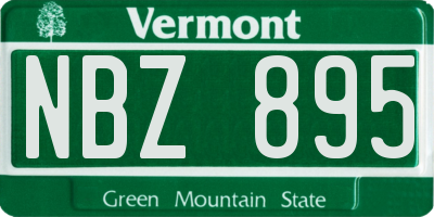 VT license plate NBZ895