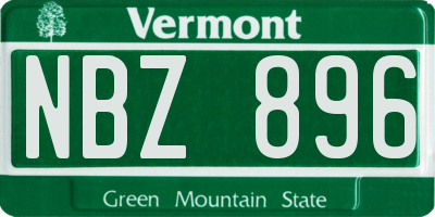 VT license plate NBZ896