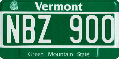 VT license plate NBZ900
