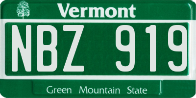 VT license plate NBZ919