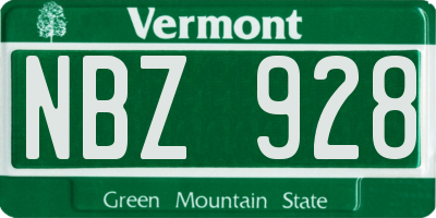 VT license plate NBZ928