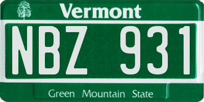 VT license plate NBZ931