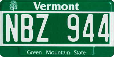 VT license plate NBZ944