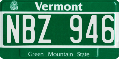 VT license plate NBZ946