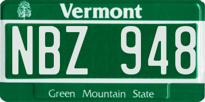 VT license plate NBZ948