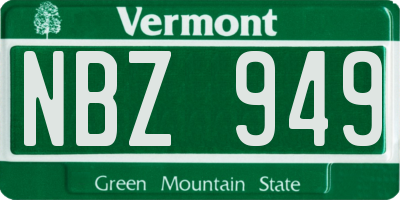 VT license plate NBZ949