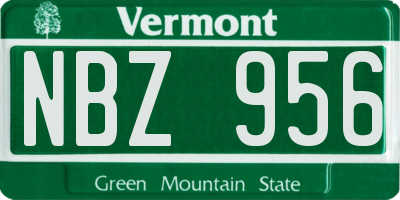 VT license plate NBZ956