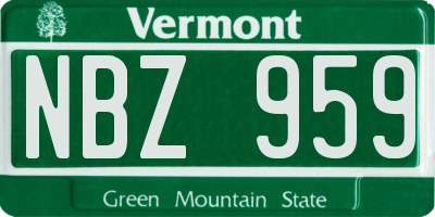 VT license plate NBZ959