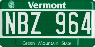 VT license plate NBZ964