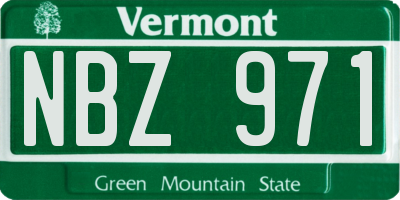 VT license plate NBZ971