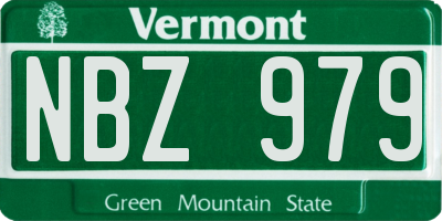 VT license plate NBZ979