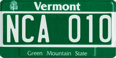 VT license plate NCA010