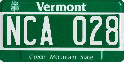 VT license plate NCA028