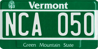 VT license plate NCA050