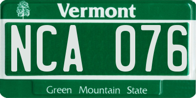 VT license plate NCA076