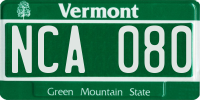 VT license plate NCA080