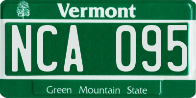 VT license plate NCA095