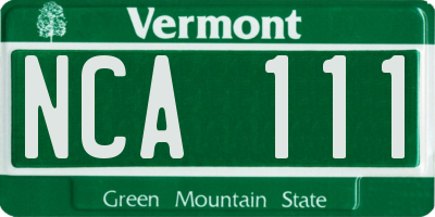 VT license plate NCA111