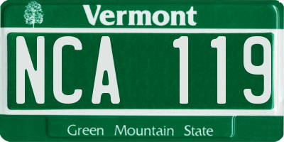 VT license plate NCA119