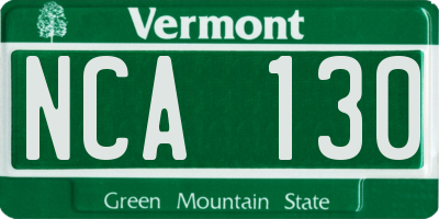 VT license plate NCA130