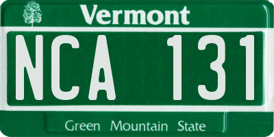 VT license plate NCA131