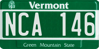 VT license plate NCA146
