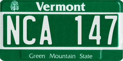 VT license plate NCA147