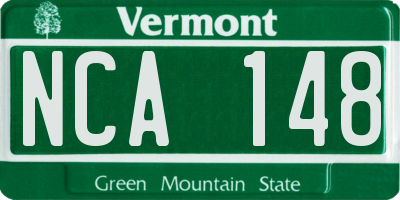 VT license plate NCA148