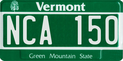 VT license plate NCA150