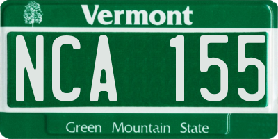 VT license plate NCA155