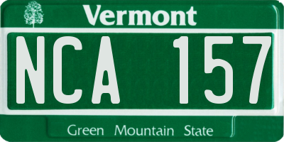 VT license plate NCA157