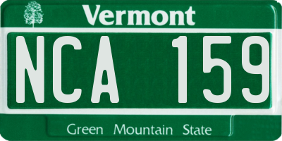 VT license plate NCA159