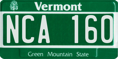 VT license plate NCA160
