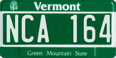 VT license plate NCA164