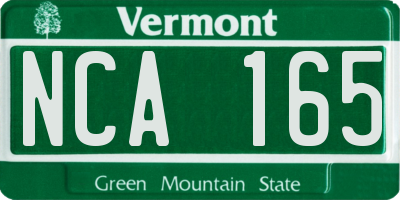 VT license plate NCA165