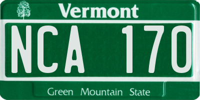 VT license plate NCA170