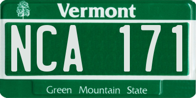 VT license plate NCA171
