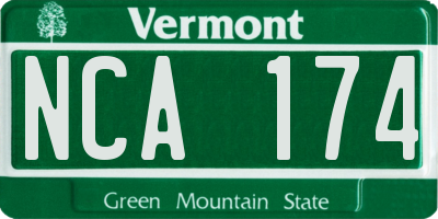 VT license plate NCA174