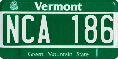 VT license plate NCA186