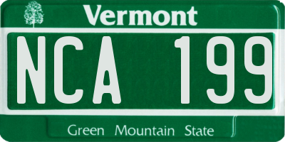 VT license plate NCA199