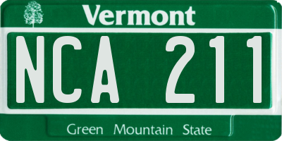 VT license plate NCA211