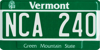 VT license plate NCA240