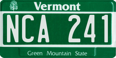 VT license plate NCA241